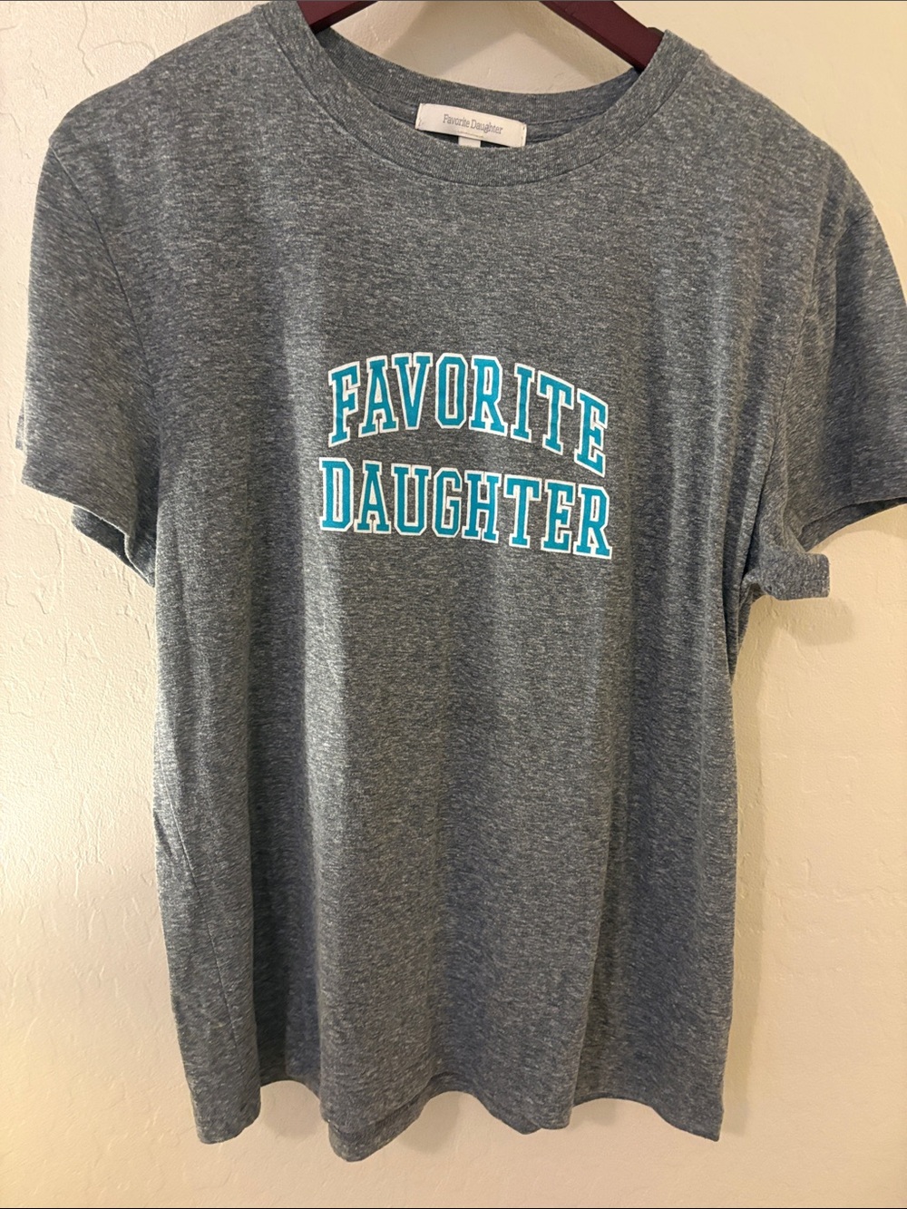 Favorite Daughter Heather Gray Tee with Turquoise Graphic - Picture 4 of 7